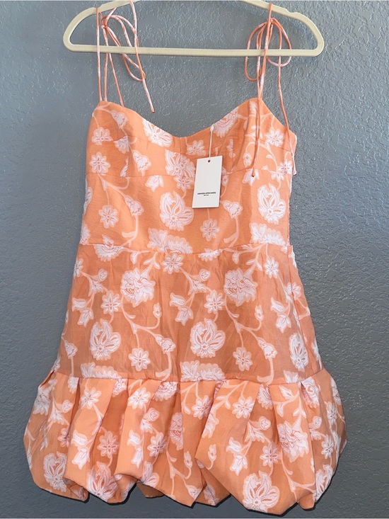 Amanda Uprichard Dresses & Skirts - NWT Amanda Uprichard Peach Orange Floral Tie Strap Romper Size L